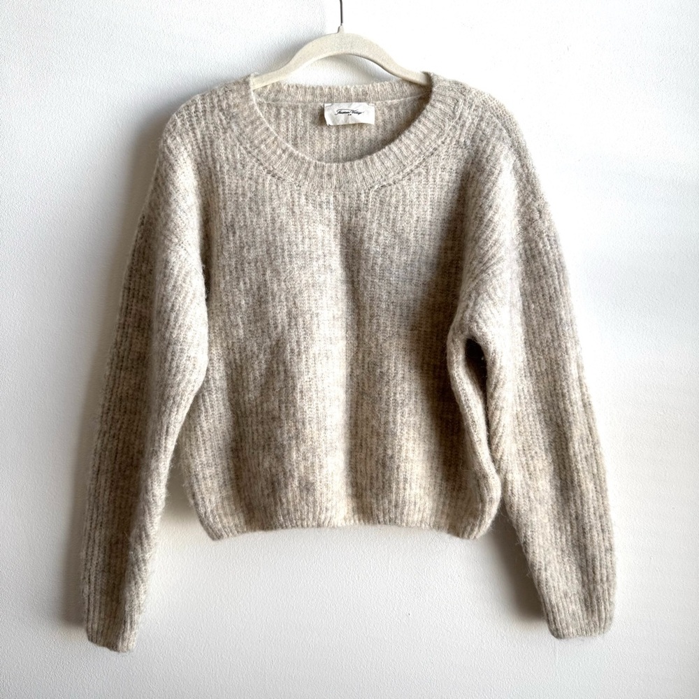 American Vintage Cream Crew Neck Sweater